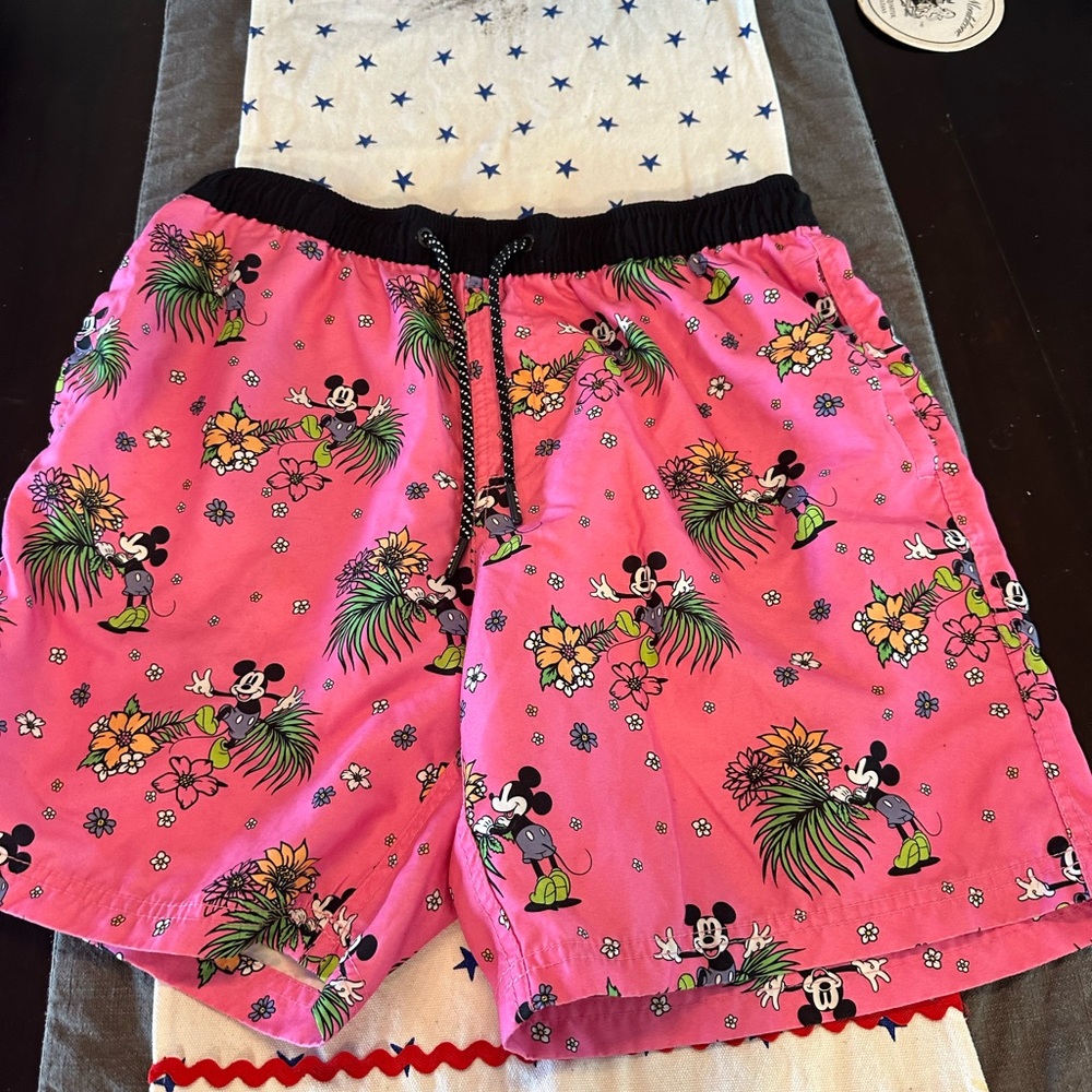 Disney Pink and Black Mickey Mouse Swim Shorts